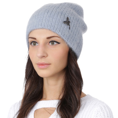 F2018-19-10 Шапка жен. 60%мохер 40%акрил б/р FABRETTI