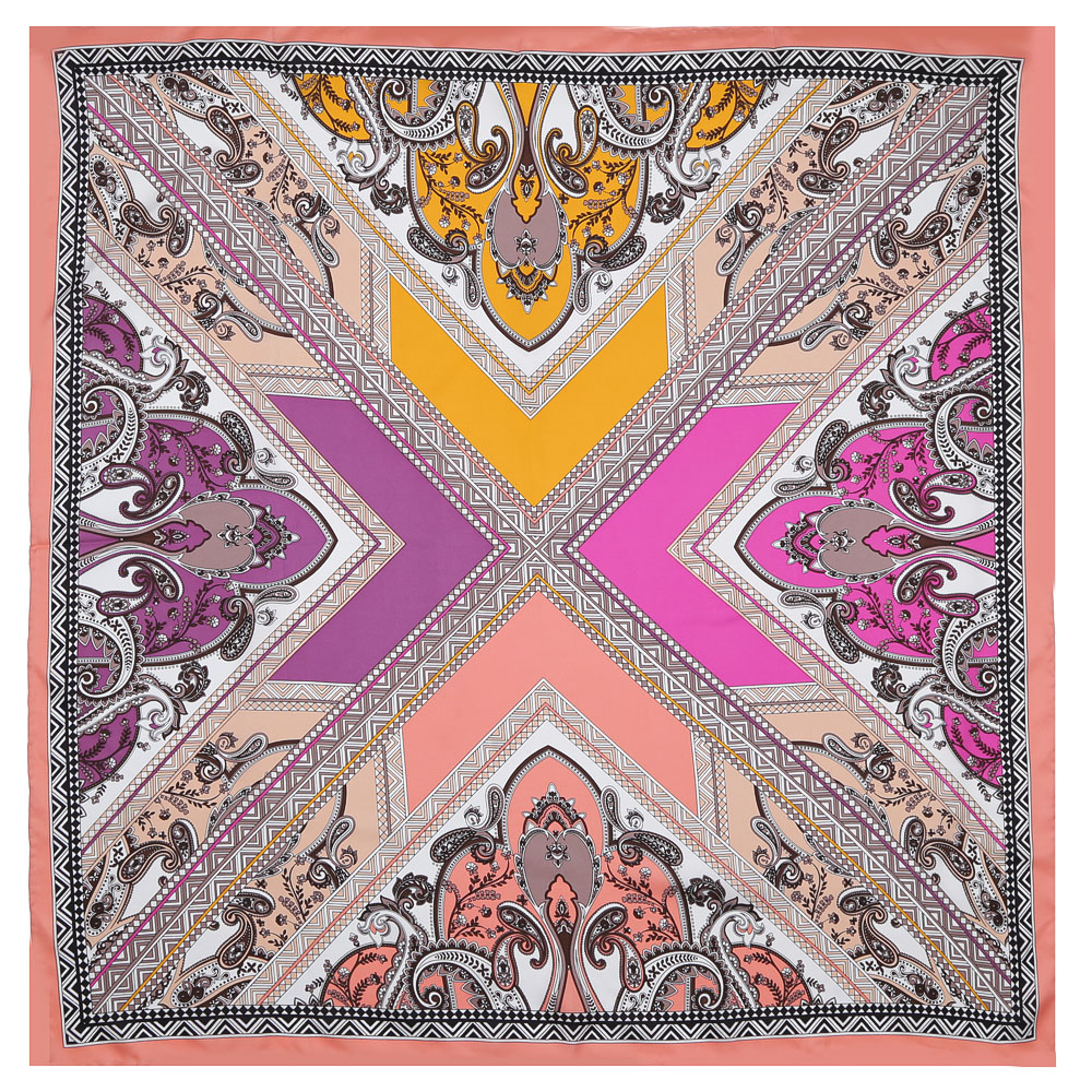 CX1617-30-4 Платок жен. 100%шелк 90x90 FABRETTI