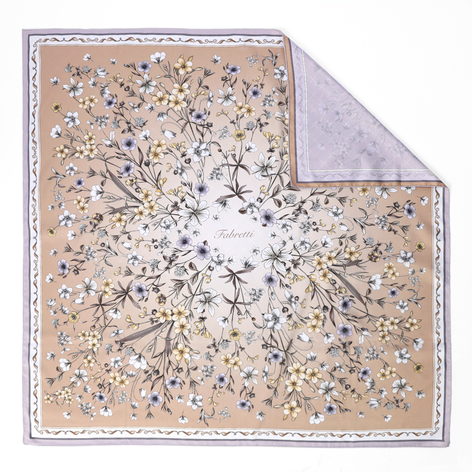 VFV42-10 Платок жен. 100% полиэстер 90x90 FABRETTI