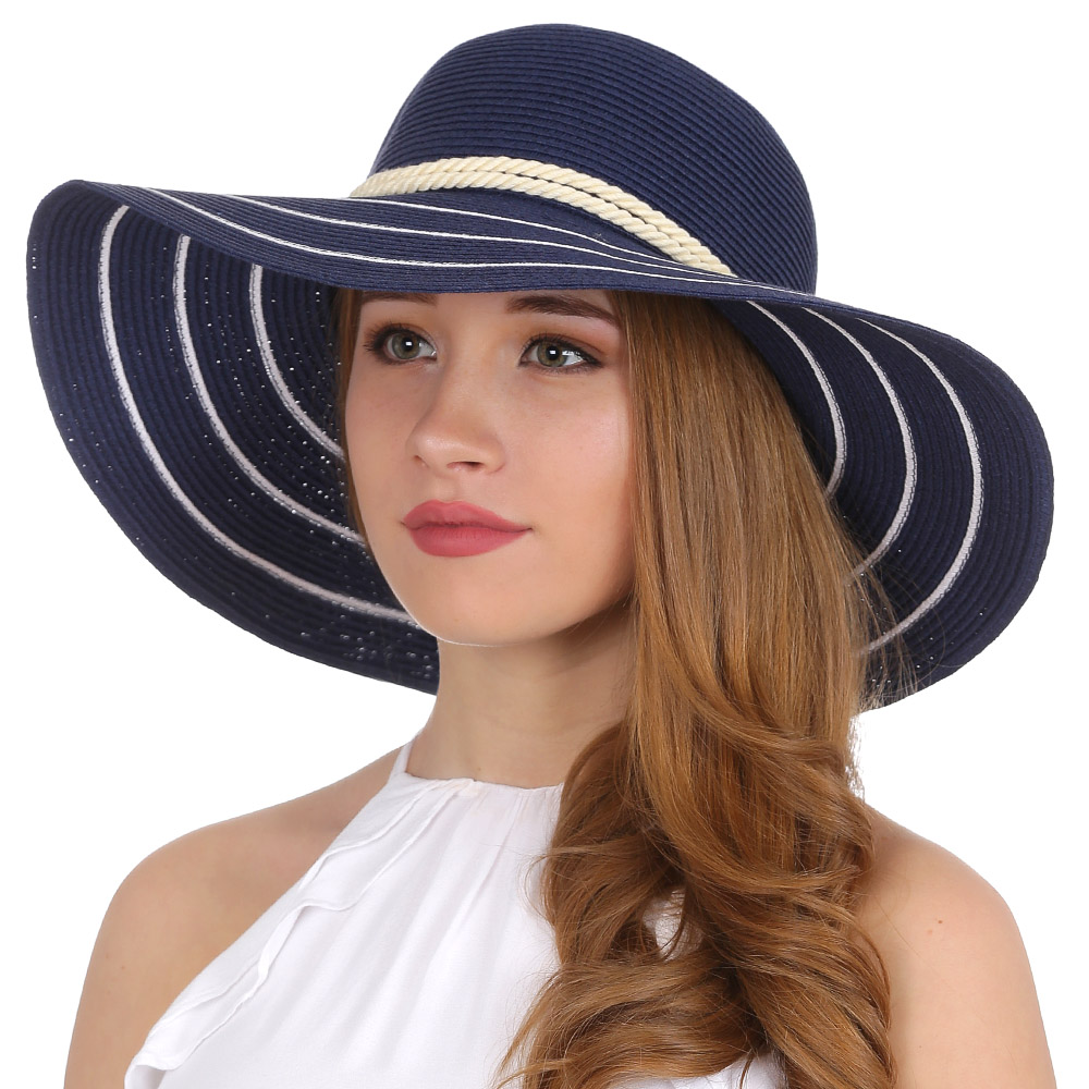 G28-5/4 BLUE/WHITE FABRETTI Шляпа жен. целлюлоза