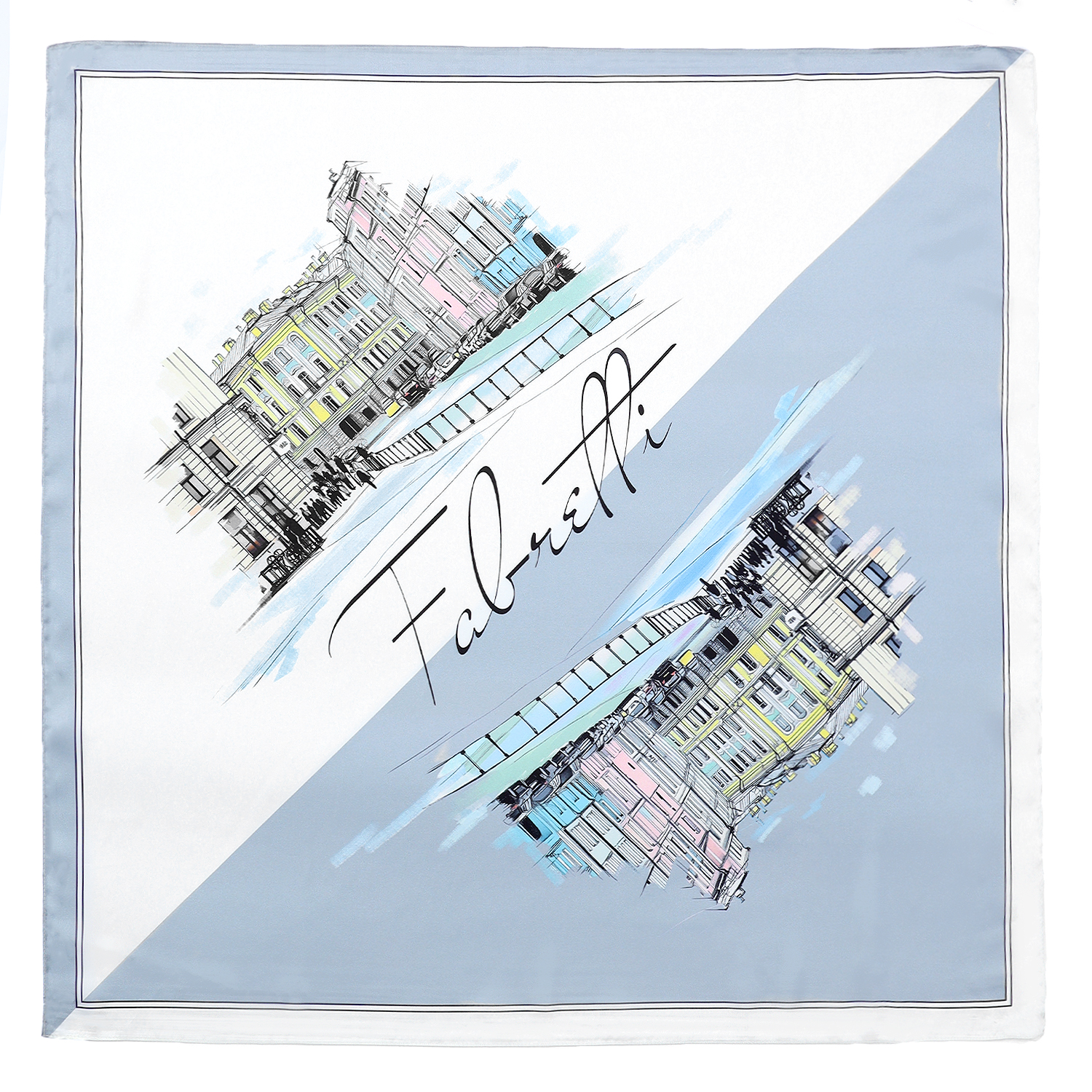 VFV7-3 Платок жен. 100% полиэстер 70x70 FABRETTI