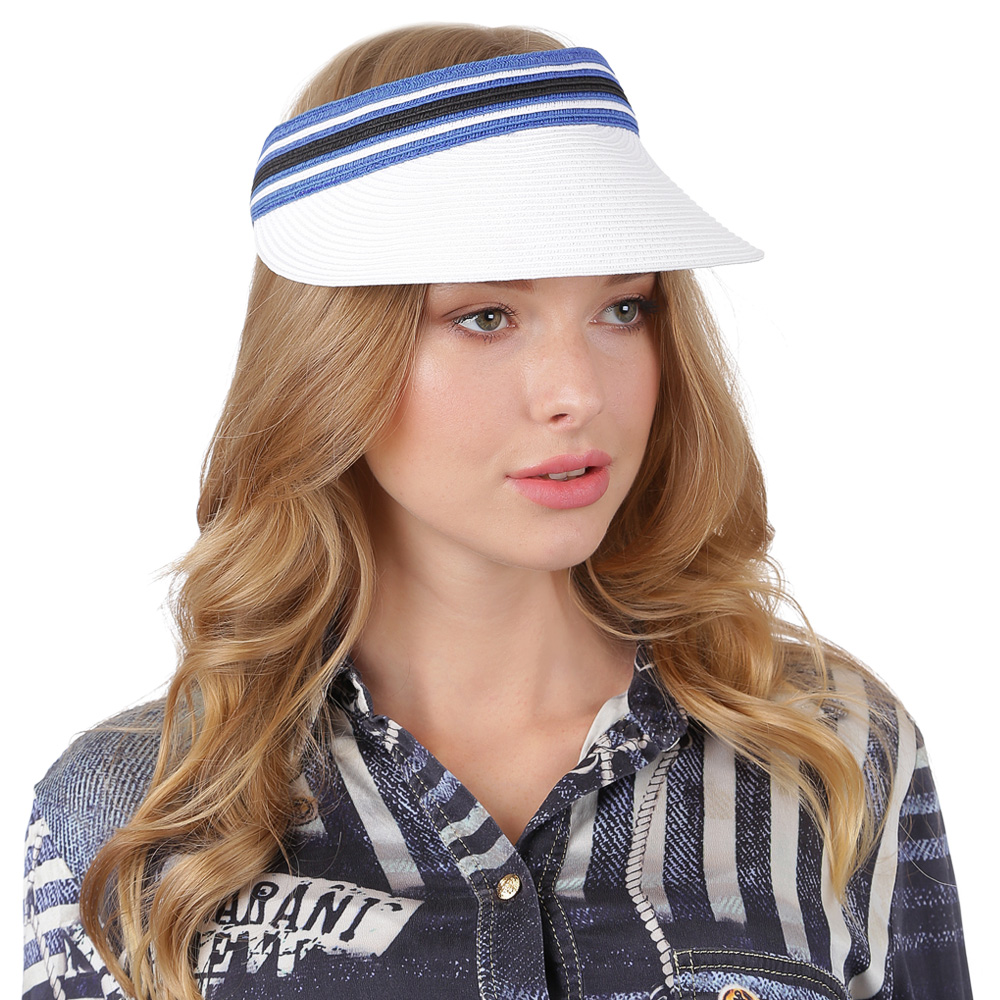 G46-4/5 white/blue FABRETTI Шляпа-козырек жен. целлюлоза