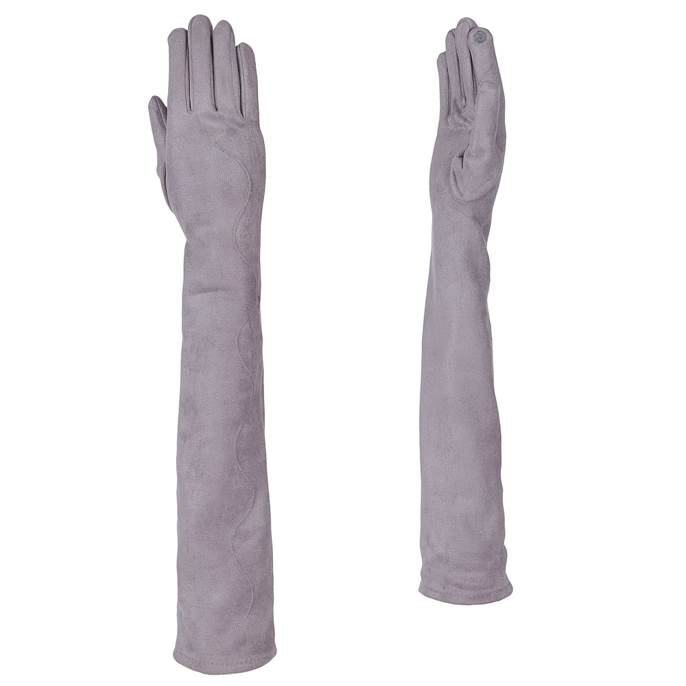 HB2018-30-lt.gray Перчатки жен. 100% искусственная замша FABRETTI