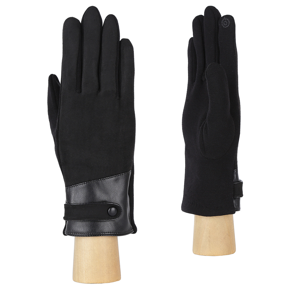 HB2018-24-black Перчатки жен. 100%искусственная замша, 100%искусственная кожа FABRETTI