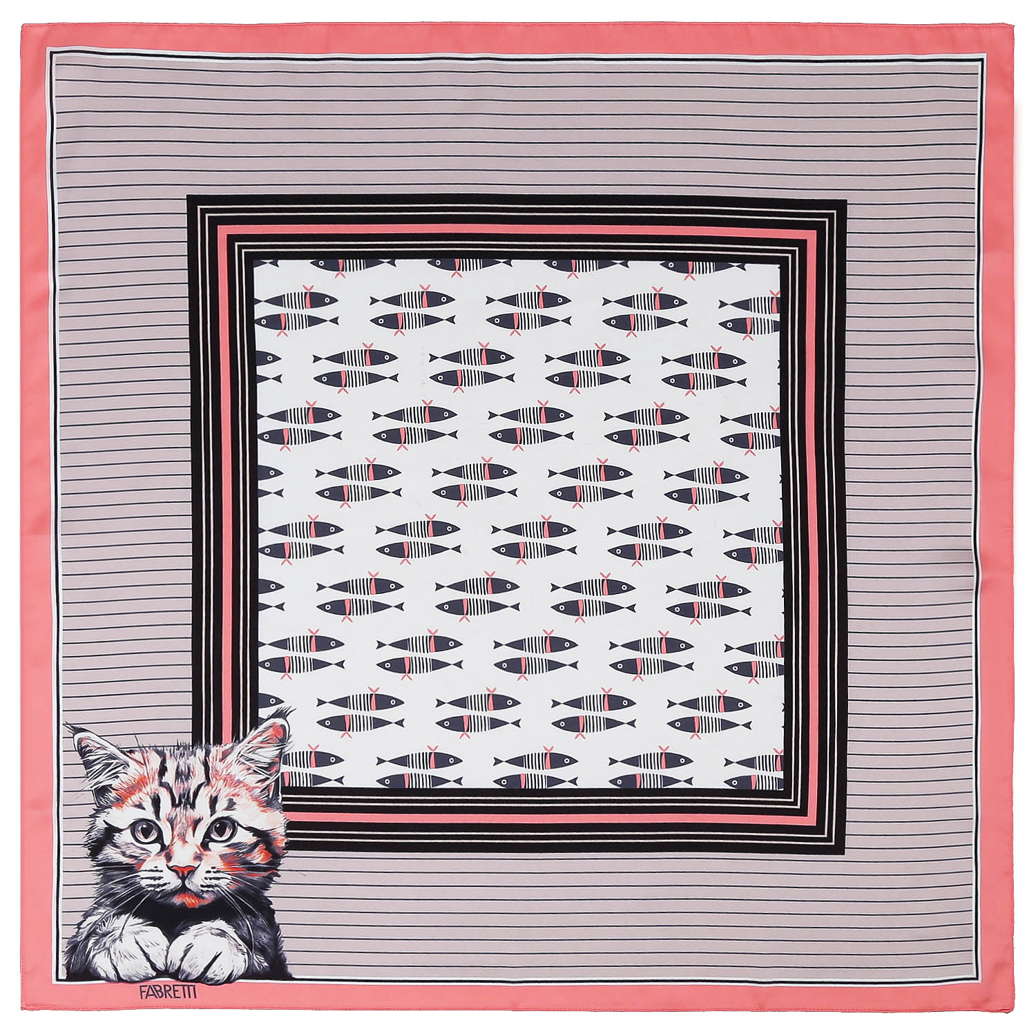 VFI0063-12 Платок жен. 100% полиэстер 70x70 FABRETTI