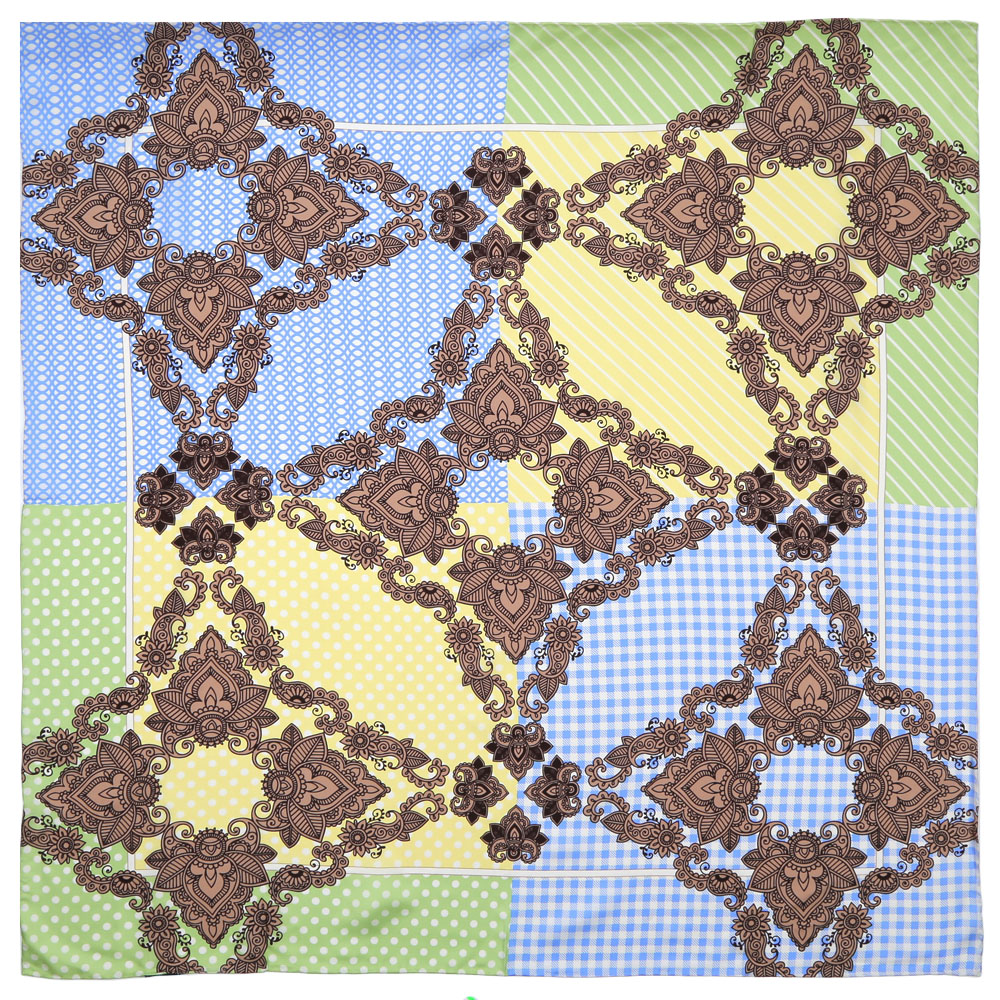 CX1617-29-3 Платок жен. 100%шелк 90x90 FABRETTI