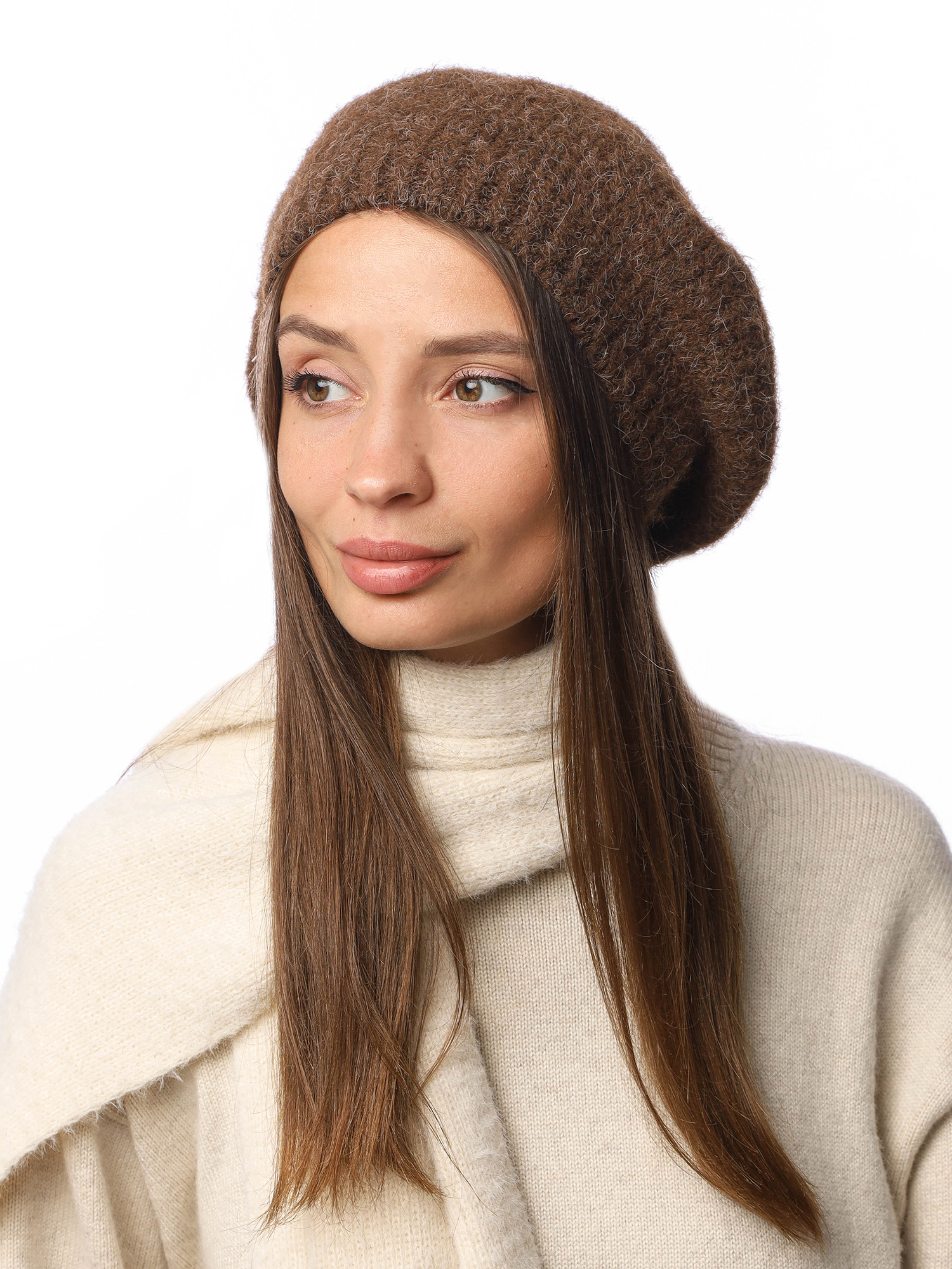 DI43-12 Fabretti Берет женский 30% вискоза 70% полиэстер