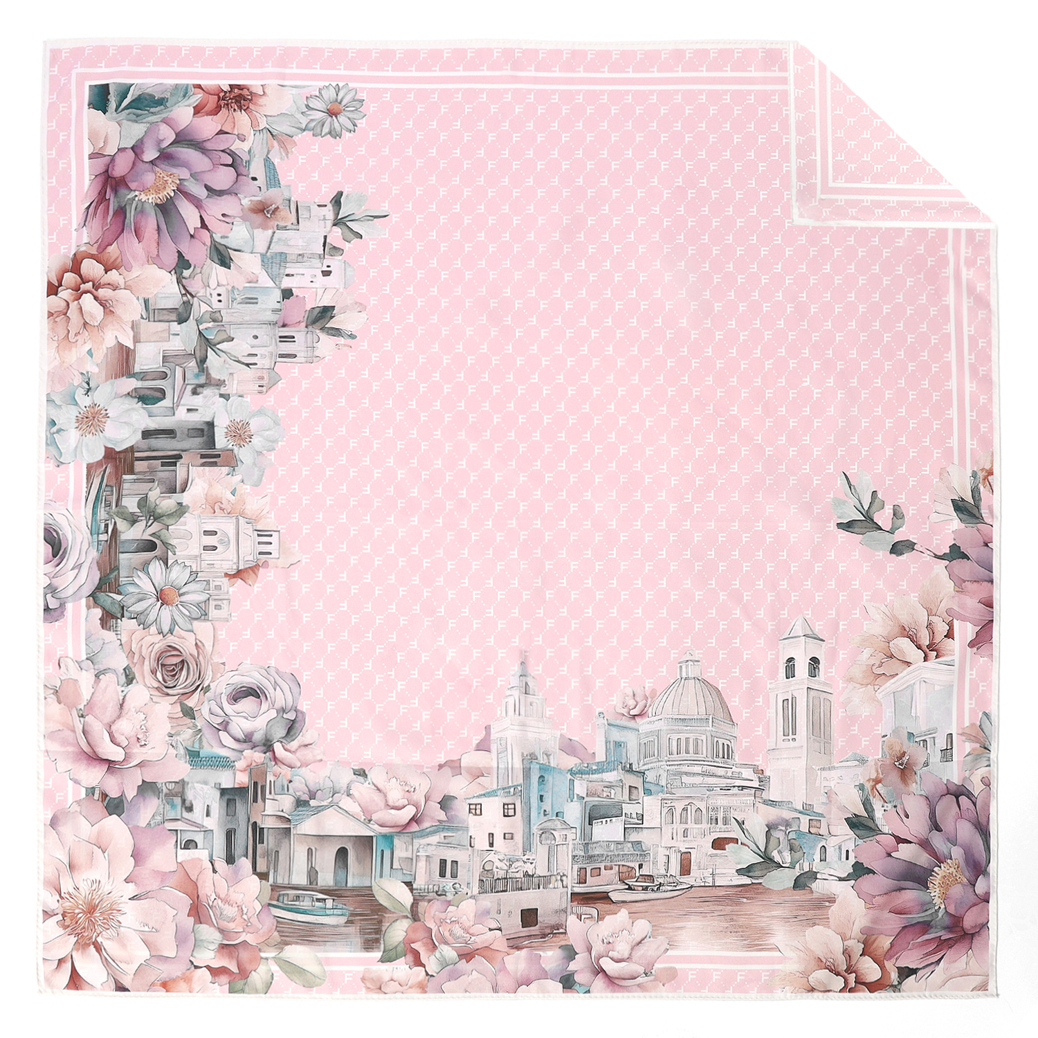 VFV70-5 Платок жен. 100% полиэстер 90x90 FABRETTI