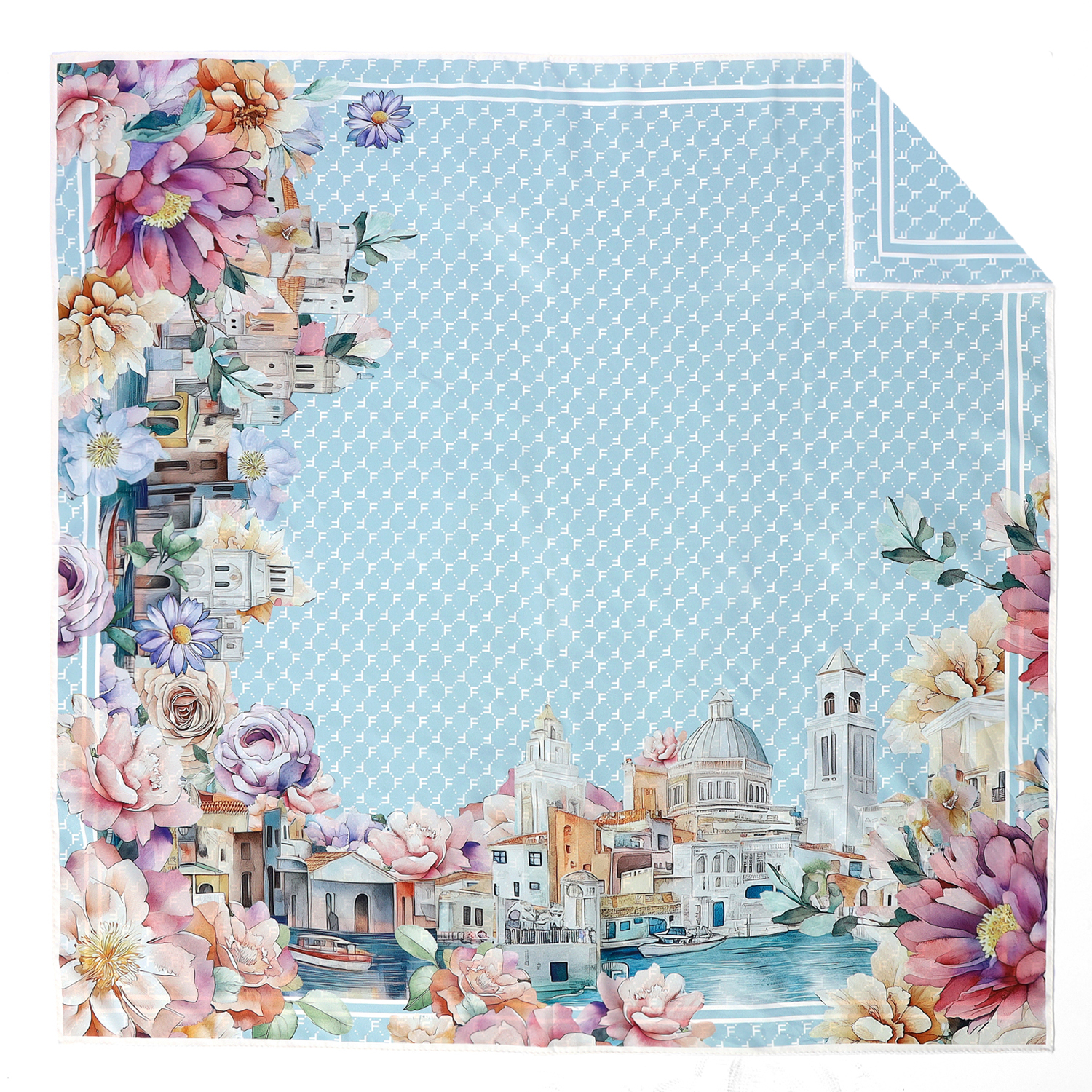 VFV70-9 Платок жен. 100% полиэстер 90x90 FABRETTI