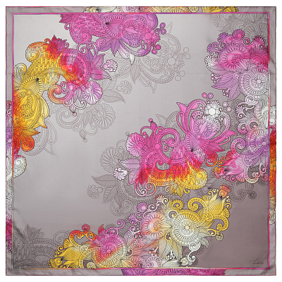VFS0006-7 Платок жен. 100% шелк 90x90 FABRETTI