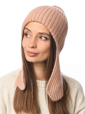 DW146-5f Fabretti Ушанка женская 40% шерсть енота, 15% шерсть, 25% вискоза, 20% нейлон