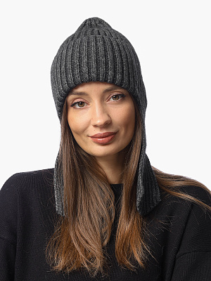 DW146-45f Fabretti Ушанка женская 40% шерсть енота, 15% шерсть, 25% вискоза, 20% нейлон