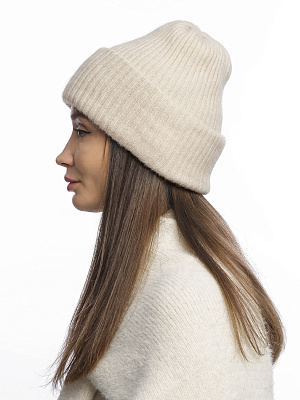 DFR82-1 FABRETTI Шапка женская 40% шерсть енота, 20% шерсть, 25% вискоза, 15% нейлон