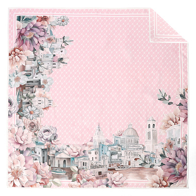 VFV70-5 Платок жен. 100% полиэстер 90x90 FABRETTI