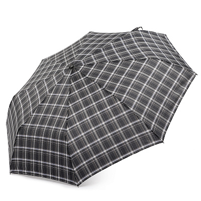 UGQ1-3 Зонт муж. FABRETTI, автомат, 3 сложения, клетка,эпонж