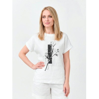 NBLT001-2P FABRETTI Блуза женская 100% лен/ 98% хлопок , 2% эластан