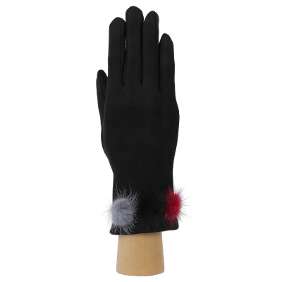 HB2018-14-black Перчатки жен. 100%искусственная замша FABRETTI