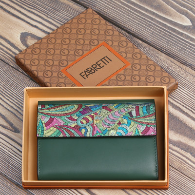 19011901NPpaisley-11 FABRETTI Кошелек жен. нат. кожа