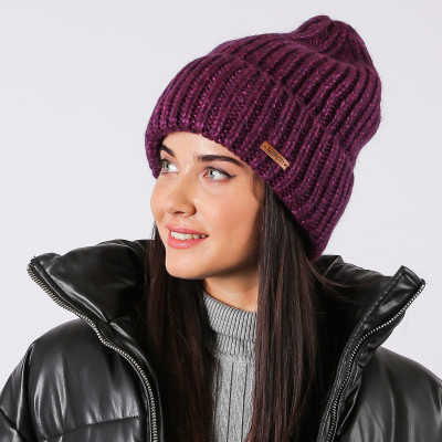 WH0151-103 Шапка жен. 10% мохер, 29% шерсть, 25% акрил, 36% вискоза разм.57 FABRETTI