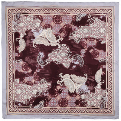 CX1617-07-6 Платок  жен. 100% шелк 90x90 Fabretti