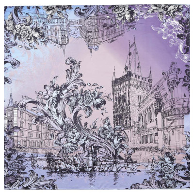 CX1718-03-7 Платок жен. 100%шелк 90x90 Fabretti