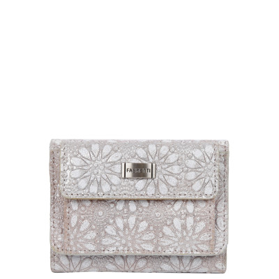 FA011-silver snow FABRETTI Кошелек жен. нат. кожа