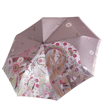 S-20191-3 Зонт жен. Fabretti, автомат, 3 сложения, сатин