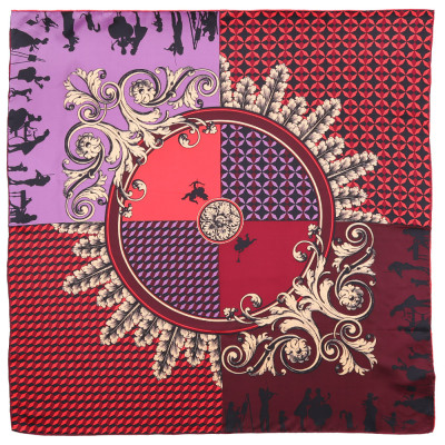 CX1718-10-1 Платок жен. 100%шелк 90x90 FABRETTI