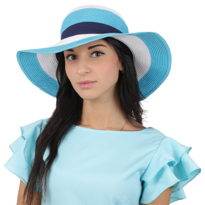 G55-5/4 BLUE/WHITE FABRETTI Шляпа жен. целлюлоза