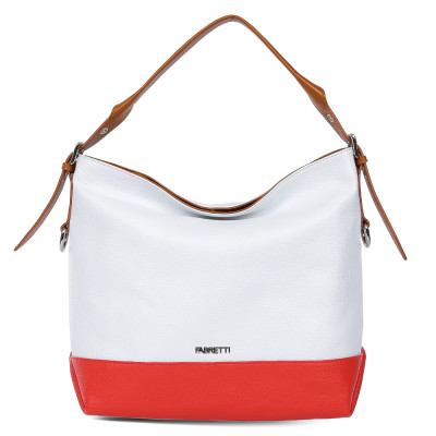 15341-W1-065/353 white/red FABRETTI Сумка жен. нат. кожа