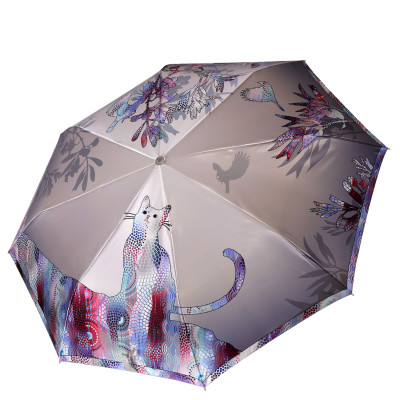 L-20296-13 Зонт жен. Fabretti, облегченный автомат, 3 сложения, сатин