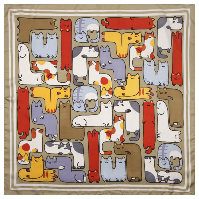 VFI0021-13 Платок жен. 100% полиэстер 70x70 FABRETTI