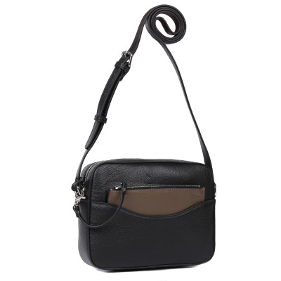 16108C3-W1-018/616 black/khaki FABRETTI Сумка жен. нат. кожа