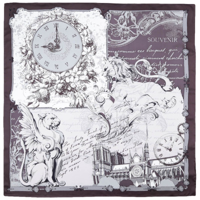 CX1617-05-6 Платок  жен. 100% шелк 90x90 Fabretti