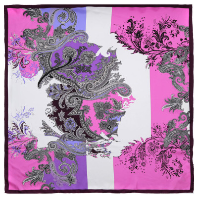 CX1617-28-4 Платок жен. 100%шелк 90x90 FABRETTI