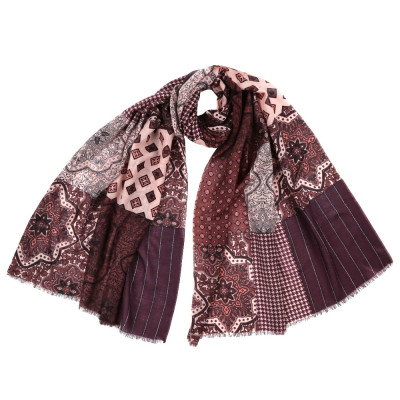 YNNT15246-6 Шарф жен.100%шерсть 70x182 Fabretti