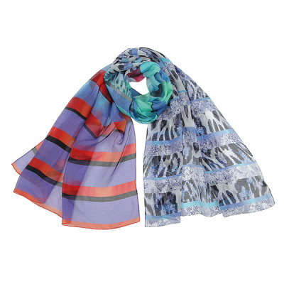 KFW150602-E Шарф жен. 100%шелк 85х190