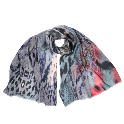 SM-1362-3 Шарф жен.92%шерсть8%шелк 70*180 Leo Ventoni