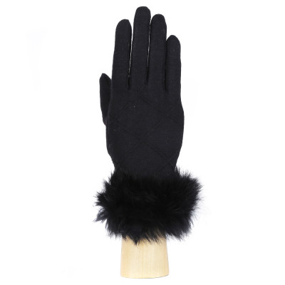 HB2016-4-black Перчатки жен. 85%шерсть10%ангора5%эластан Fabretti