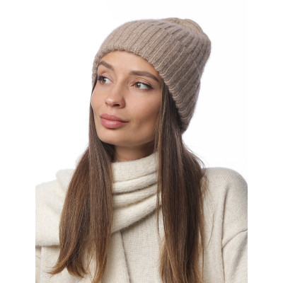 DFR79-13 FABRETTI Шапка женская 40% шерсть енота, 20% шерсть, 25% вискоза, 15% нейлон