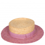 G52-3/12 BEIGE/ROSE FABRETTI Шляпа жен. натуральная соломка
